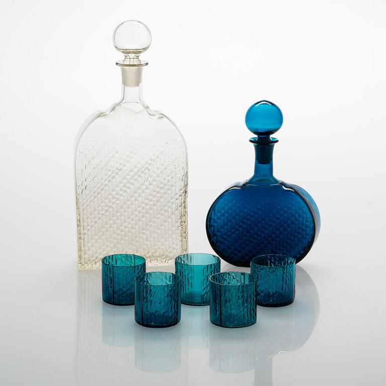 Nanny Still, A 8-piece "Flindari" glassware set, Riihimäen lasi 1964-1968.