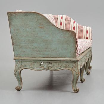 Soffa, Sverige, 1700-talets andra hälft. Rokoko.
