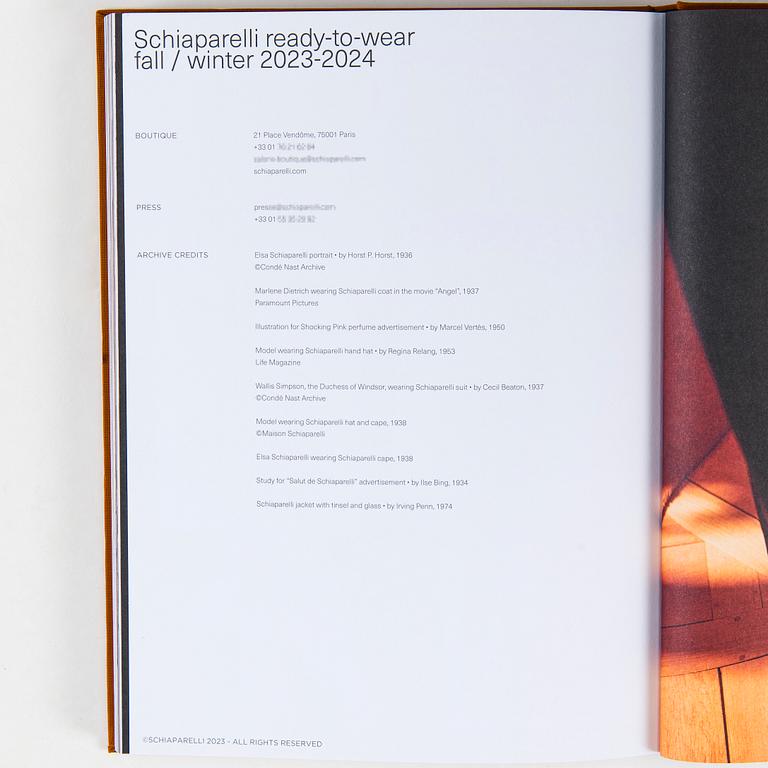 Schiaparelli, A book,  Ready-to-Wear Fall / Winter 2023-2024.