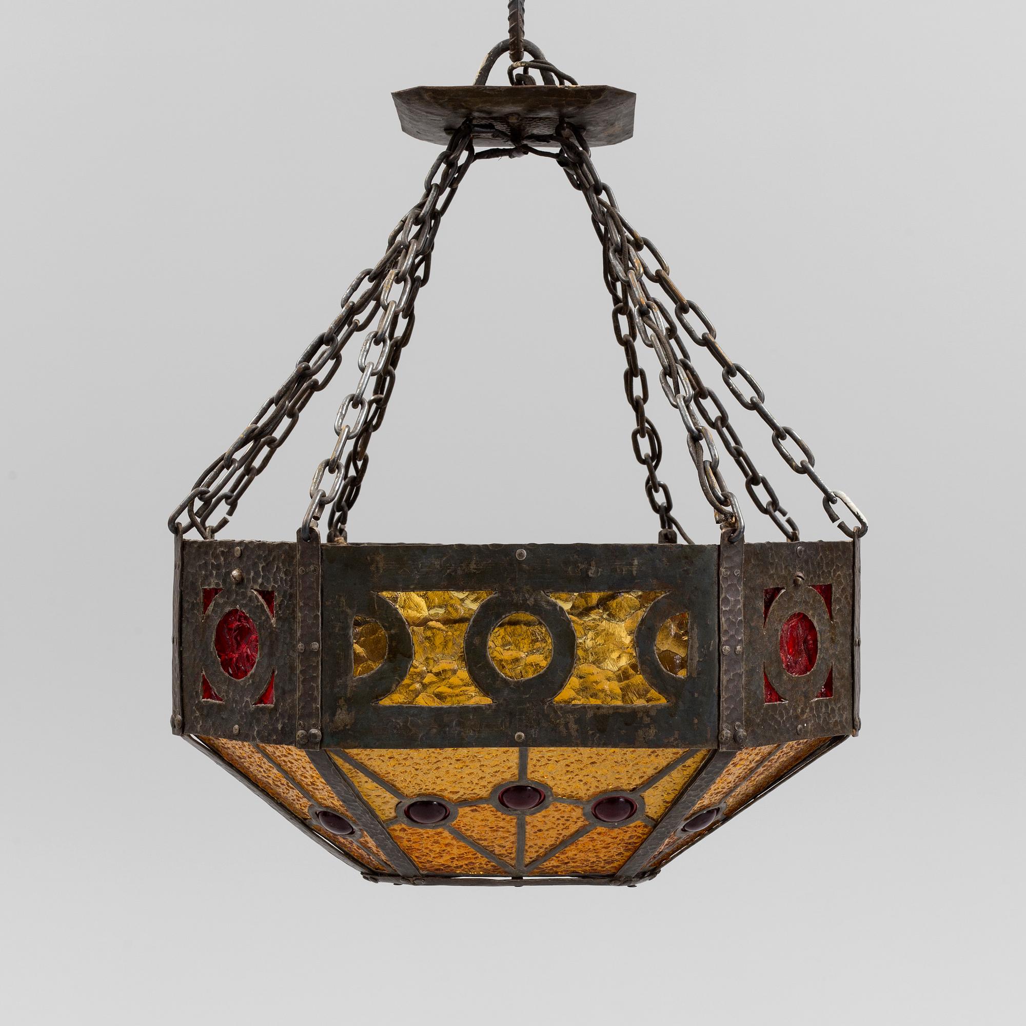 An early 20th century ceiling light.