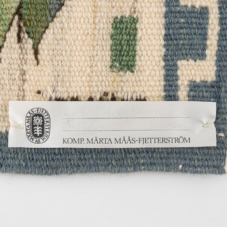 Märta Måås-Fjetterström, vävnad, gobelängteknik, "Blomlapp" ("Pingstlilja"), signerad AB MMF.
