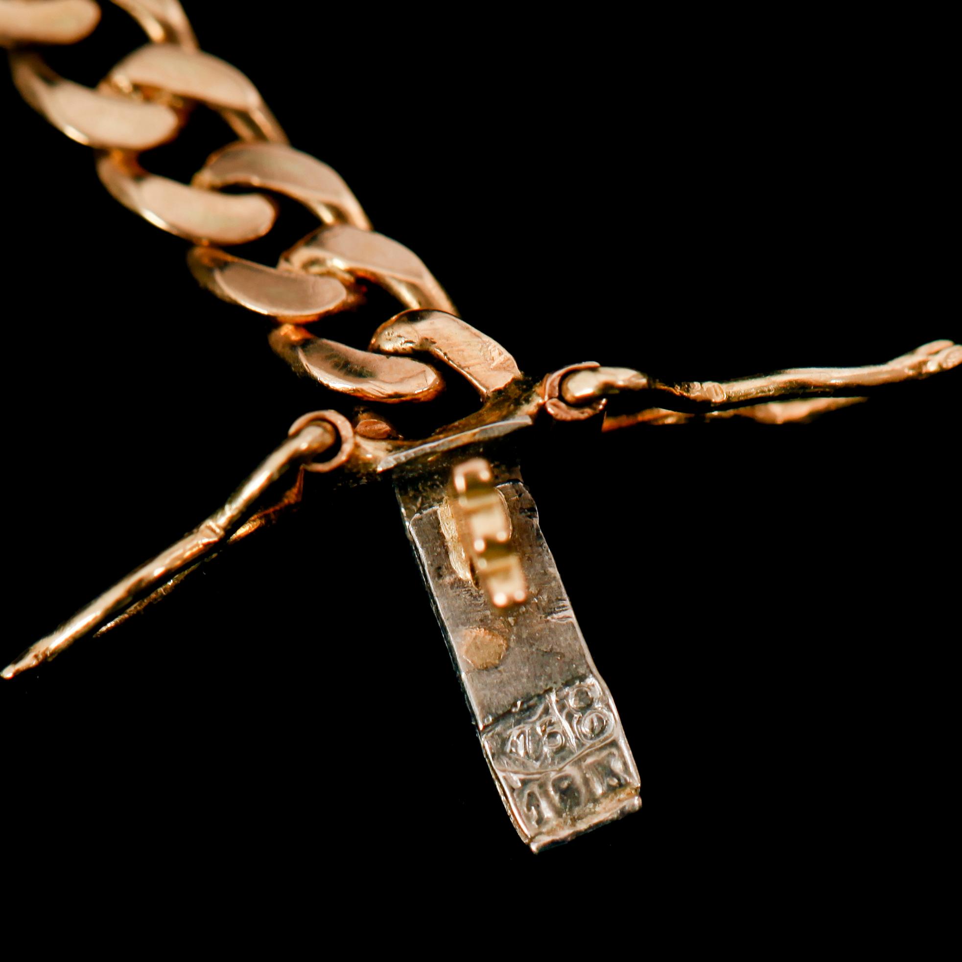 ARMBAND, 18 k guld, kedjelänk. Vikt ca 7 gram.