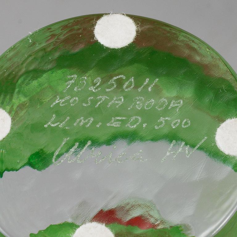 A set of four Ulrica Hydman-Vallien glass sculptures for Kosta Boda. Limited Edition.