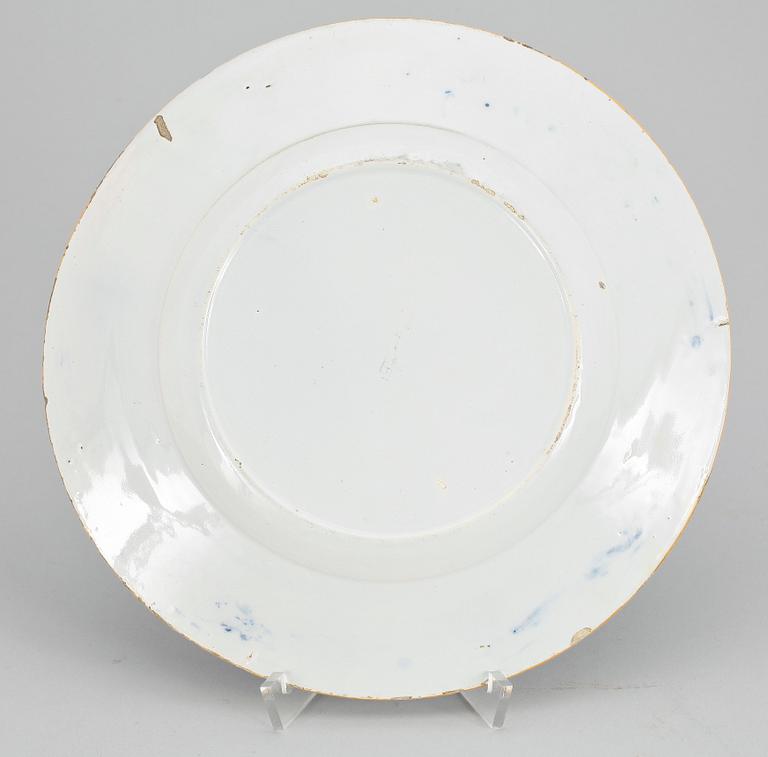 TALLRIK, fajans, 1700/1800-tal.