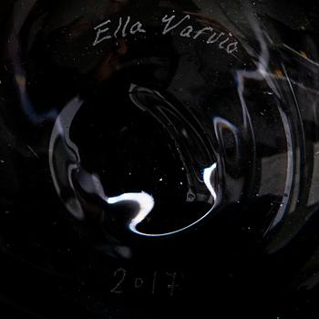 ELLA VARVIO, a glass vase/ sculpture, signed Ella Varvio 2017.