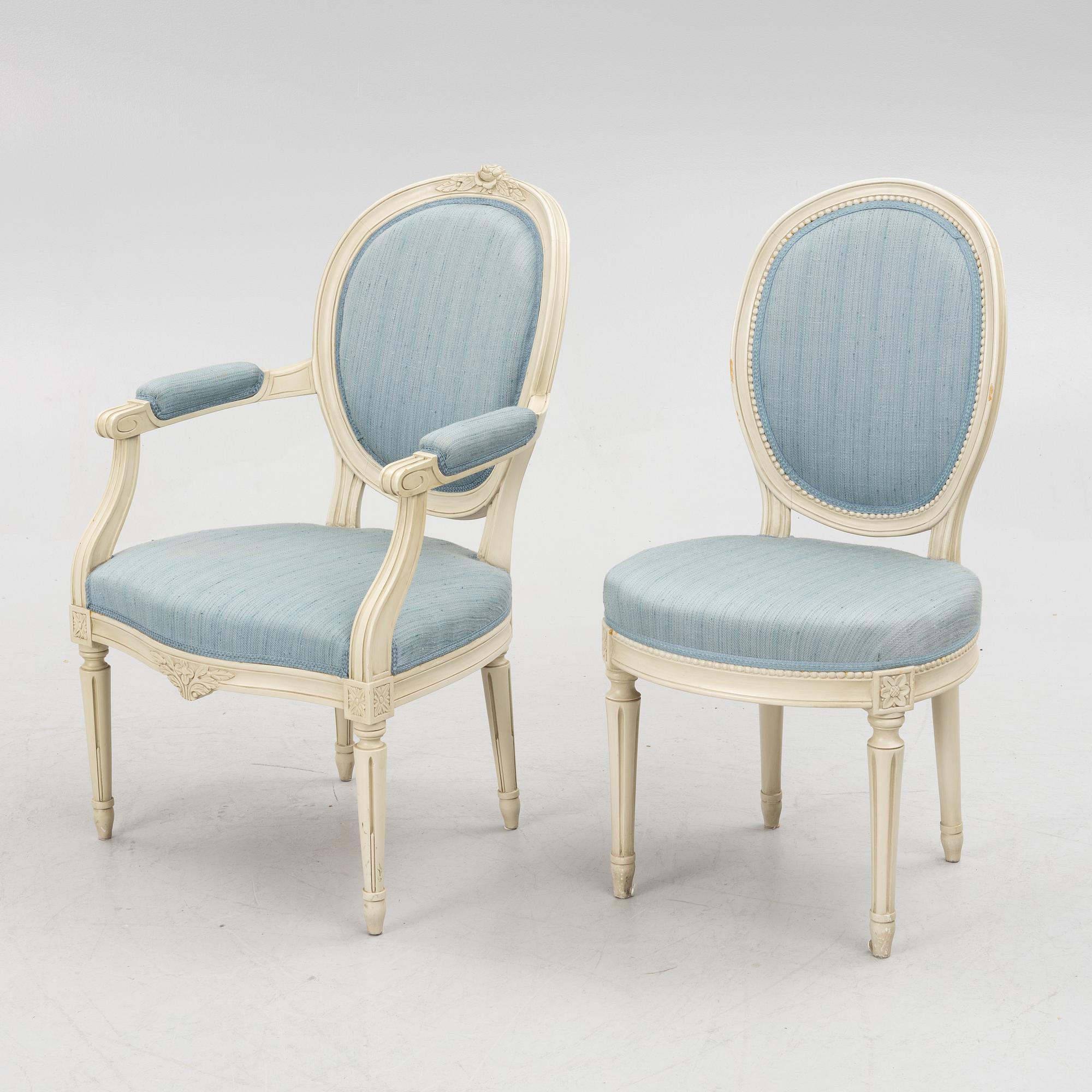 Chairs, 12 pcs, Gustavian style, second half of the 20th Century.