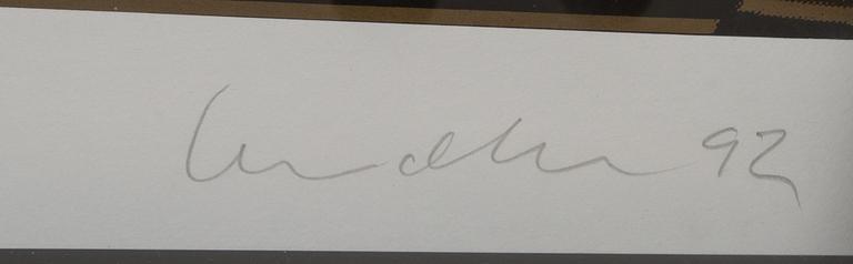 ULF LUNDELL,  litografi, signerad, daterad 92 och numrerad 10/12,