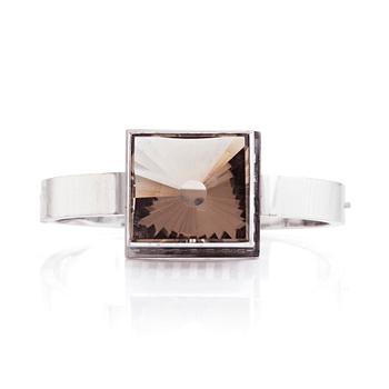 Sigurd Persson, an 18K white gold and smoky quartz bracelet, Stockholm 1962.