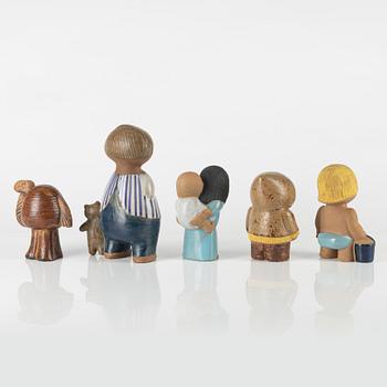 Lisa Larson, five stoneware figurines, Gustavsberg.