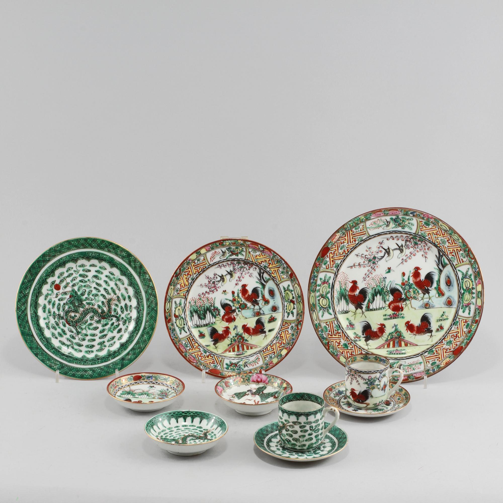PARTI PORSLIN, 8 delar, Kina, 1900-tal.