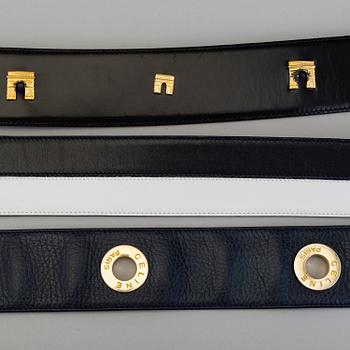 three CÉLINE belts.