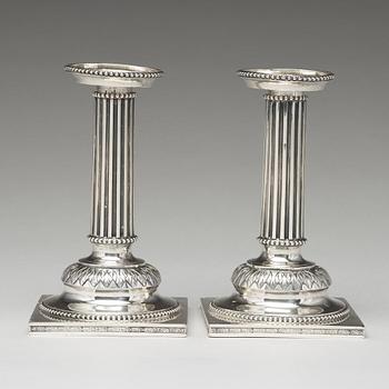 Stephan Westerstråhle, ljusstakar, ett par, silver, Stockholm 1793. Gustavianska.