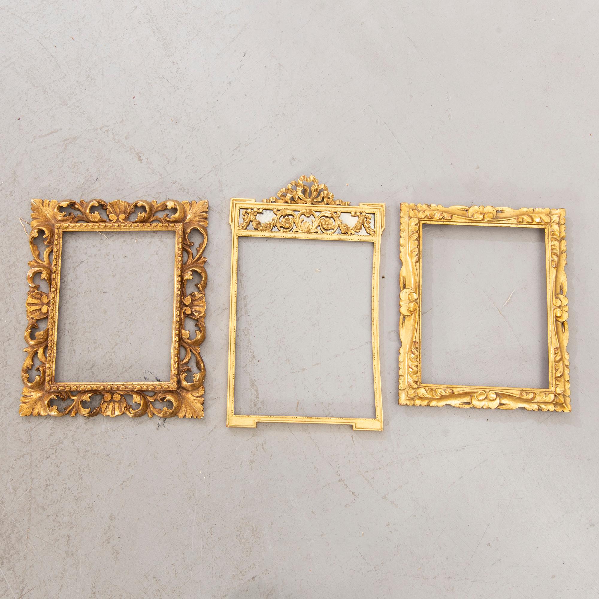 Five mid 20th century wood frames from Paoletti, Firenze Italy.