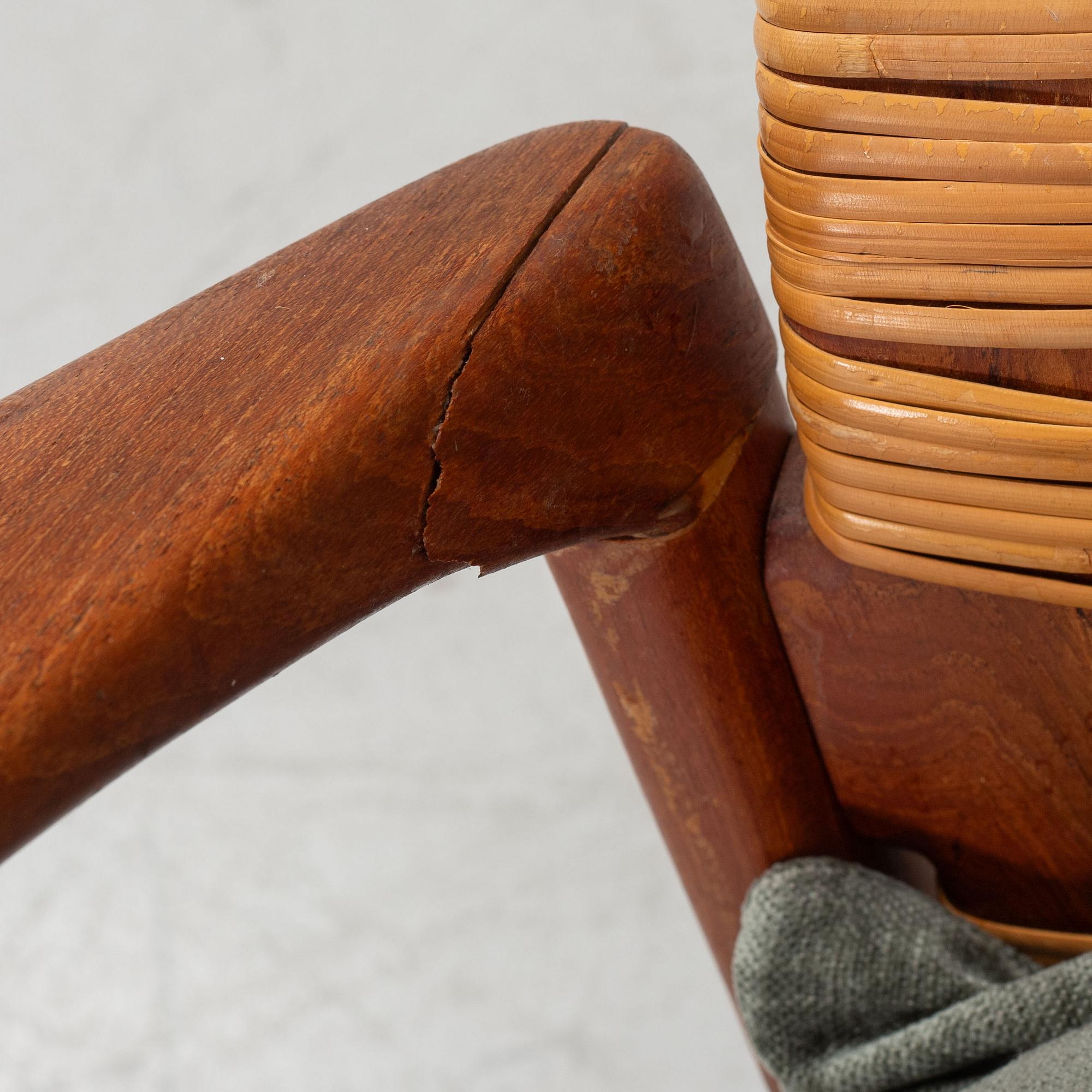 Ib Kofod Larsen, fåtöljer, ett par, "Åre", nr 809, Olof Persons Fåtöljindustri (OPE), Jönköping 1950-60-tal.