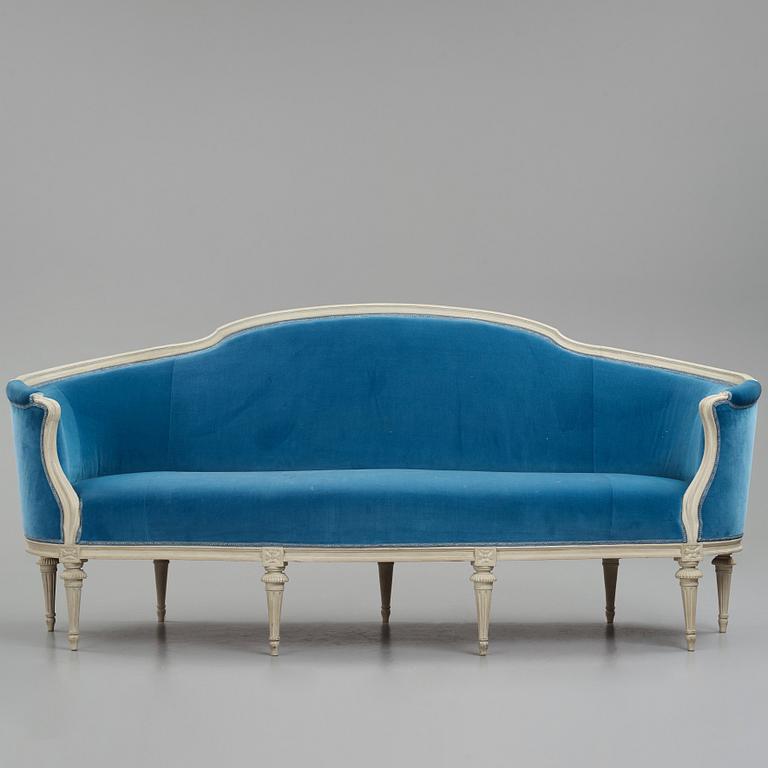 Soffa, av Melchior Lundberg (mästare i Stockholm 1775-1812), Gustaviansk.