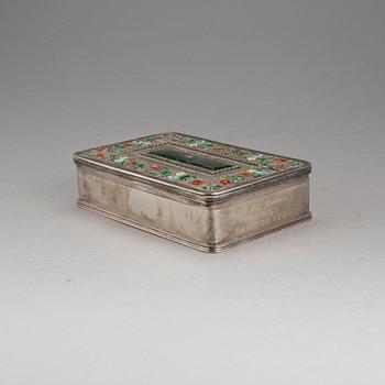 SKRIN, silver och emalj, troligen Nagpur,  Indien, 1900-tal. Vikt 885 g.