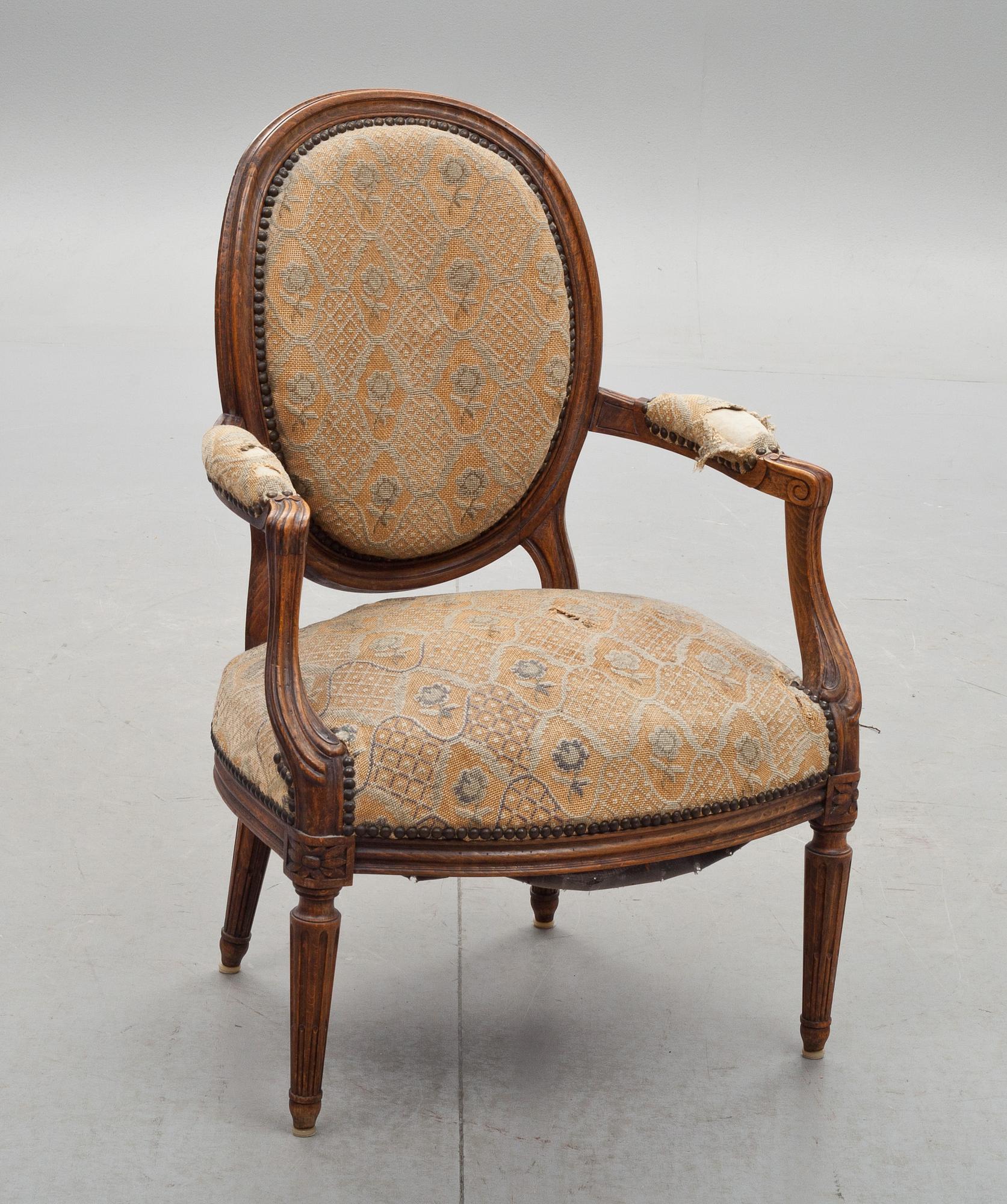 KARMSTOL, Gustaviansk stil. 1800-tal.