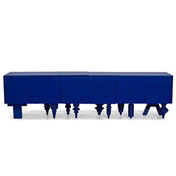 46. Jaime Hayon, a blue lacquered "Showtime" multileg sideboard, BD Barcelona Design, Spain, post 2006.