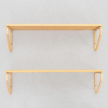 Alvar Aalto, a pair wall shelves, model 112B, Artek, Finland, late 20th century.