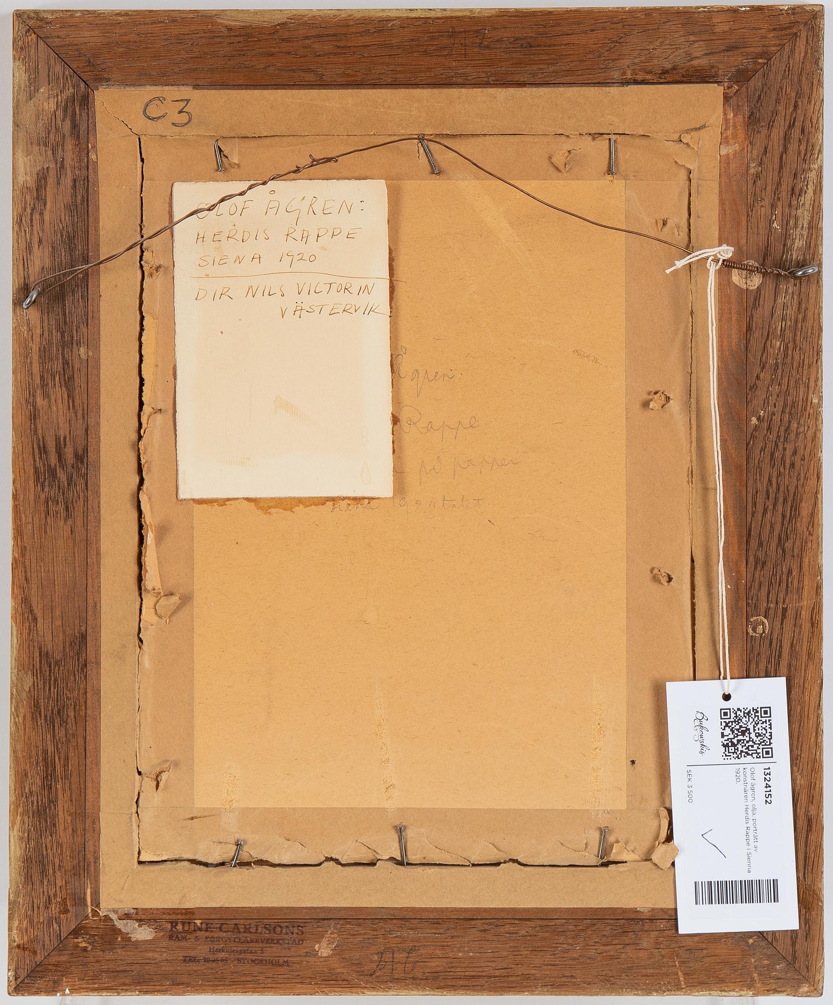 Olof Ågren, mixed media on paper, signed.