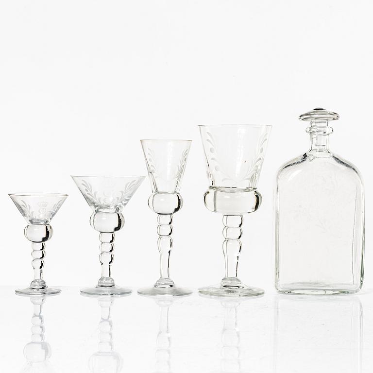 A 42 piece glass service, "Gustav III", Reijmyre, second half of the 20th Century.