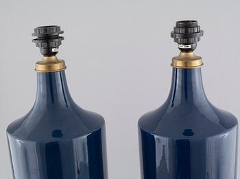 A pair of ceramic Francois Chatain table lamps, France, second half of the 20th century.
