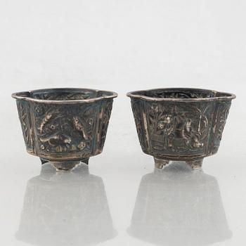 Two Chinese silver cups, Wang Hing, Hong Kong.