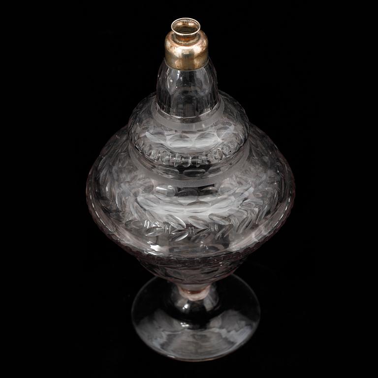 FLASKA, glas, 1700/1800-tal.