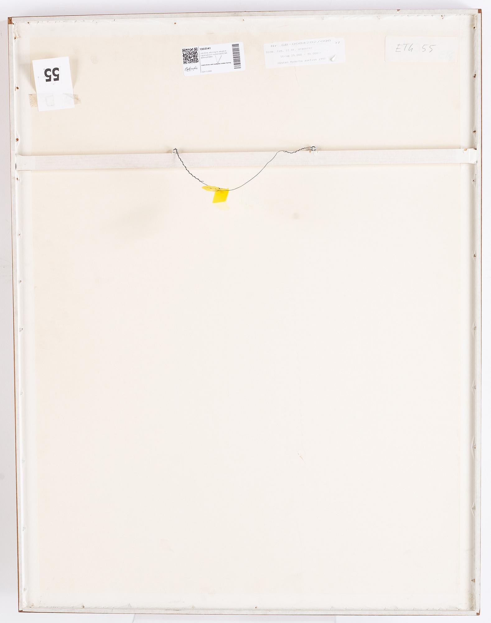 Jim Dine, etching with aquatint, signed and numbered 12/60, dated 1989.