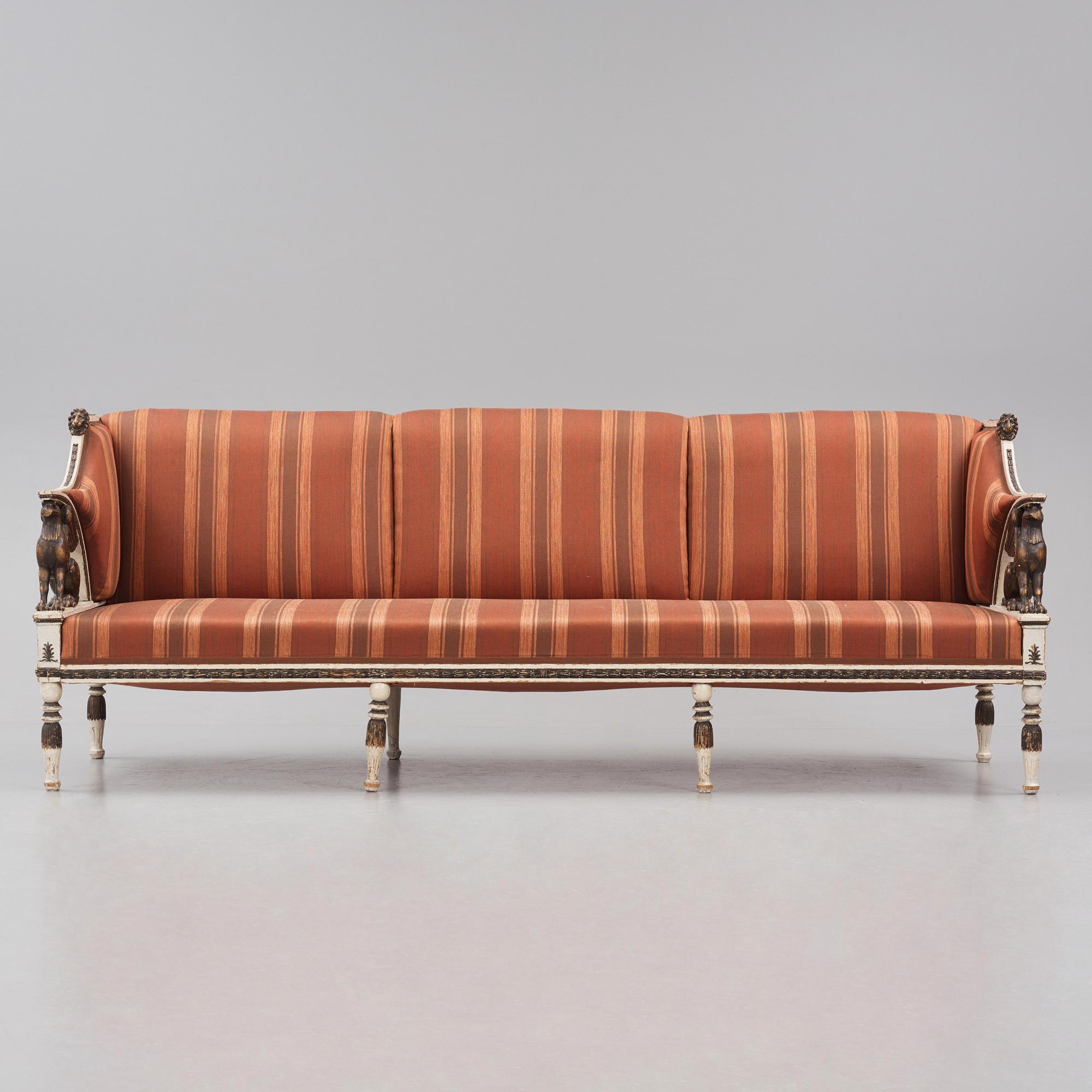 Soffa, Stockholmsarbete, Ephraim Ståhls art, 1700-talets slut, Sengustaviansk.