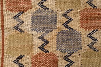 Märta Måås-Fjetterström, A textile, "Skaftblomman", flat weave, ca 131,5 x 47 cm, signed MMF.