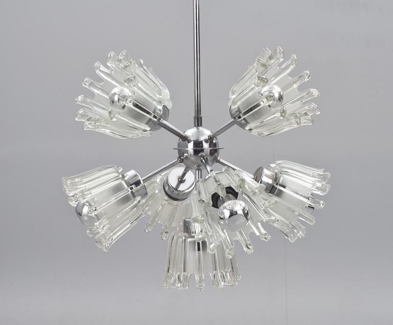 TAKLAMPA, "Sputnik", Italien 1970-tal. Höjd 95 cm.