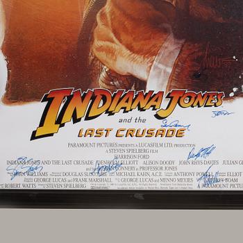 FILMAFFISCH, "Indiana Jones and the Last Crusade", 8 st egenhändiga autografer.