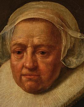 Rembrandt Harmensz van Rijn, hans efterföljd, Porträtt av äldre kvinna.