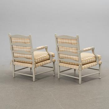 Karmstolar, ett par, Gustaviansk stil, sk Gripsholmsfåtöljer, 1900-talets andra hälft.