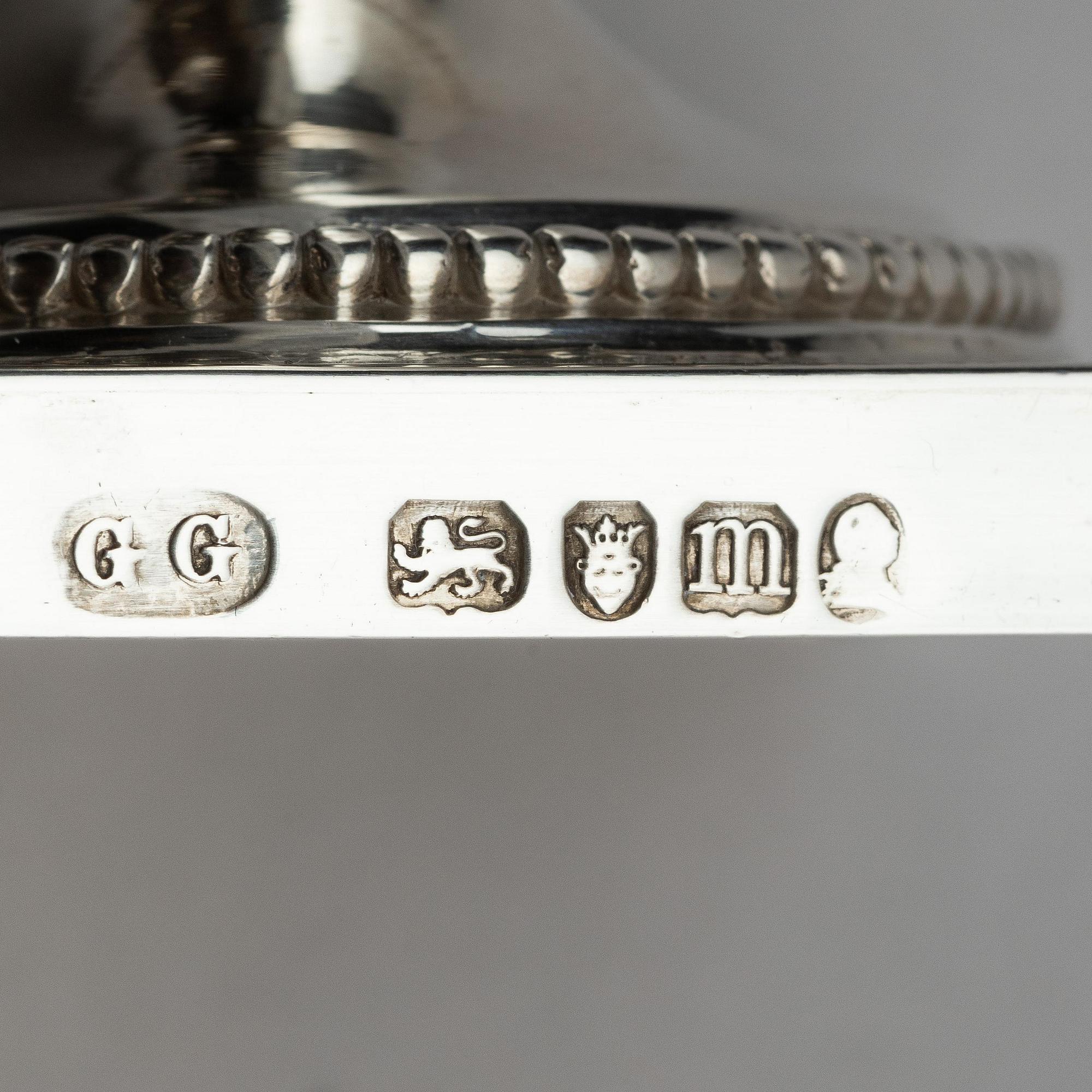 Bordsgarnityr, 3 delar, silver, troligen George Gray, London, England, 1787.