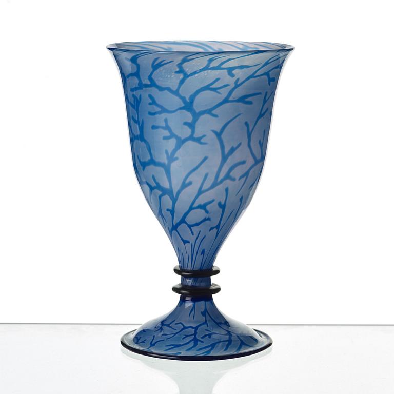 Edward Hald, a 'graal' glass vase, Orrefors Sweden 1918.