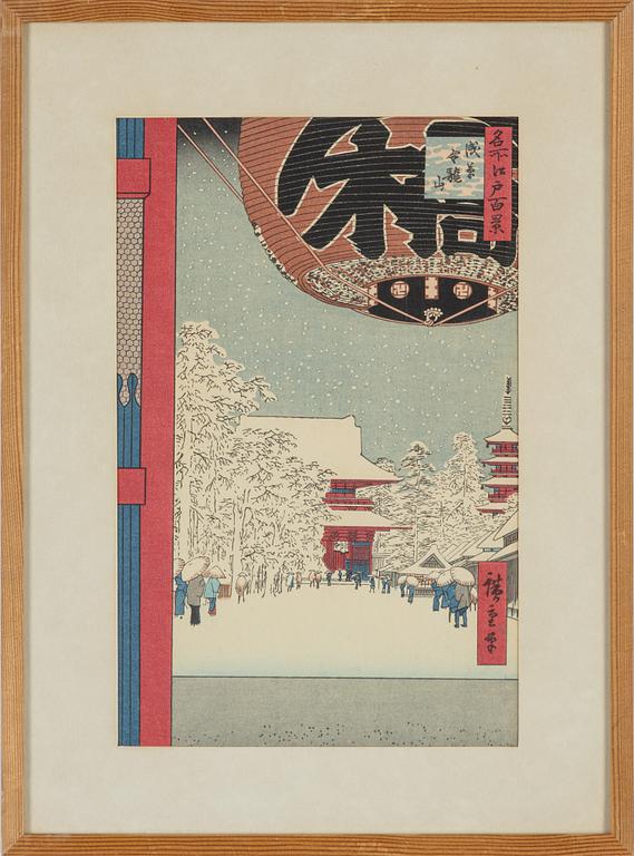 Ando Utagawa Hiroshige, after, a woodblock print in colours, 20th century.