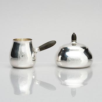Georg Jensen, kaffeservis, 3 delar, sterling silver, Köpenhamn, Danmark, efter 1945, design nr 80A.