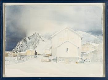 Lars Lerin, akvarell på papper, signerad och daterad -86.