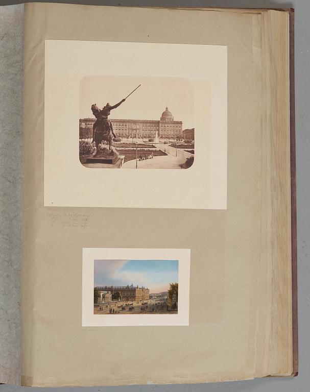 The pictorial travel journey (scrapbook) of Roger Björnstjerna's (1827-1910) Grand tour in Europe 1857-1859.