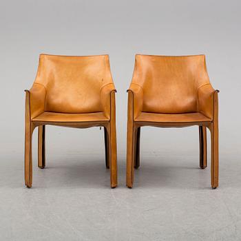 MARIO BELLINI, a pair of "413 CAB" chairs for Cassina.