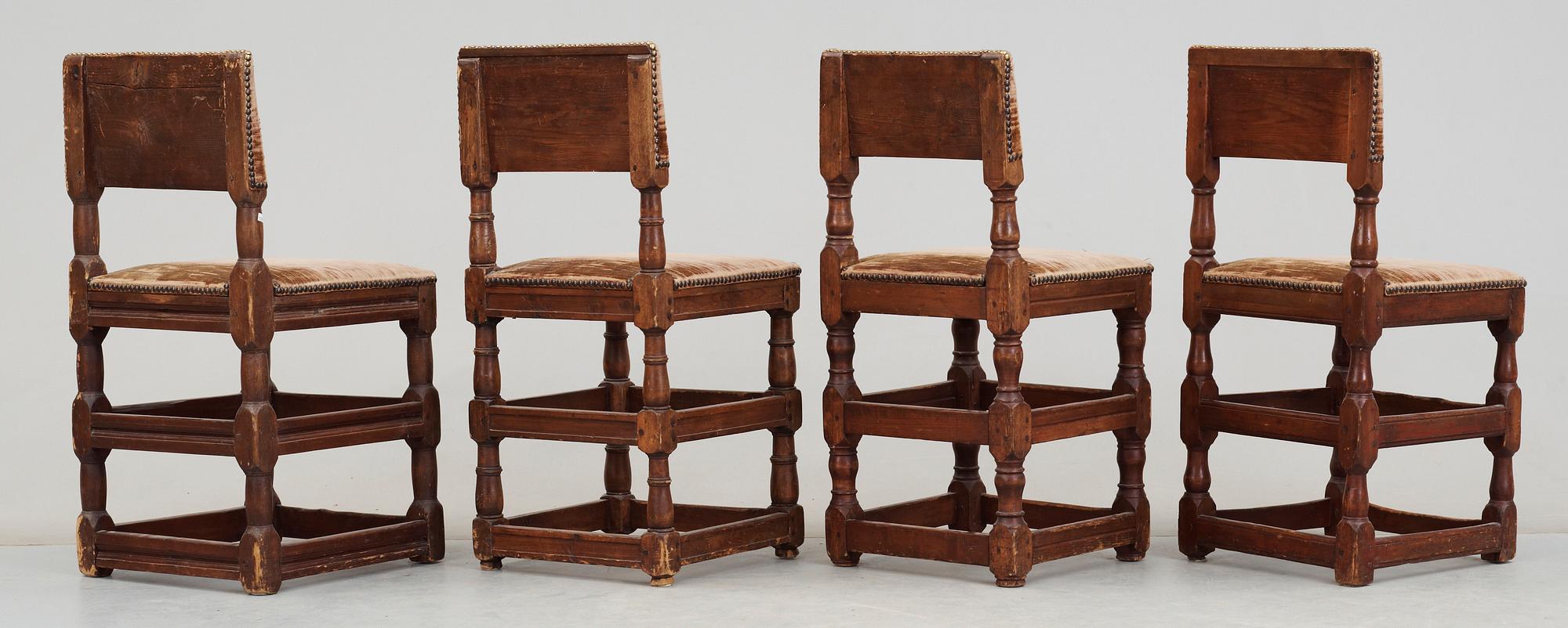 STOLAR, 4st, barock, 1700-tal.