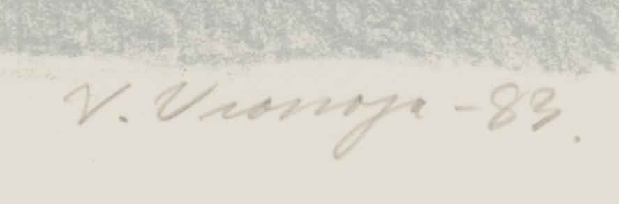 VEIKKO VIONOJA, färglitografi, signerad och daterad -83, konstnärens avdrag.