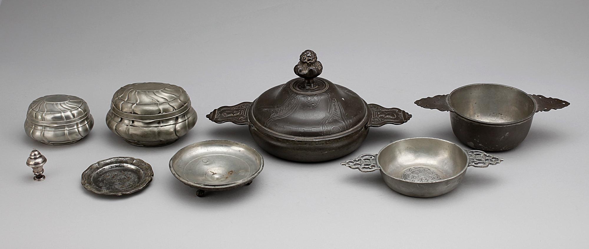 PARTI TENN, 6 delar, mestadels Tyskland, 1800/1900-tal.