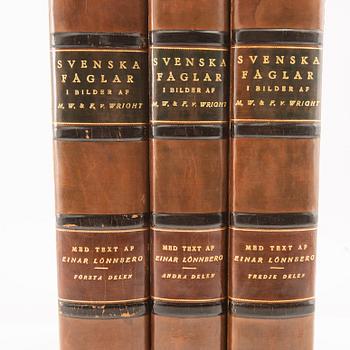 Bröderna von Wright, bokverk, 3 vol "Svenska fåglar", A. Börtzells tryckeri AB, Stockholm, 1927-1929.