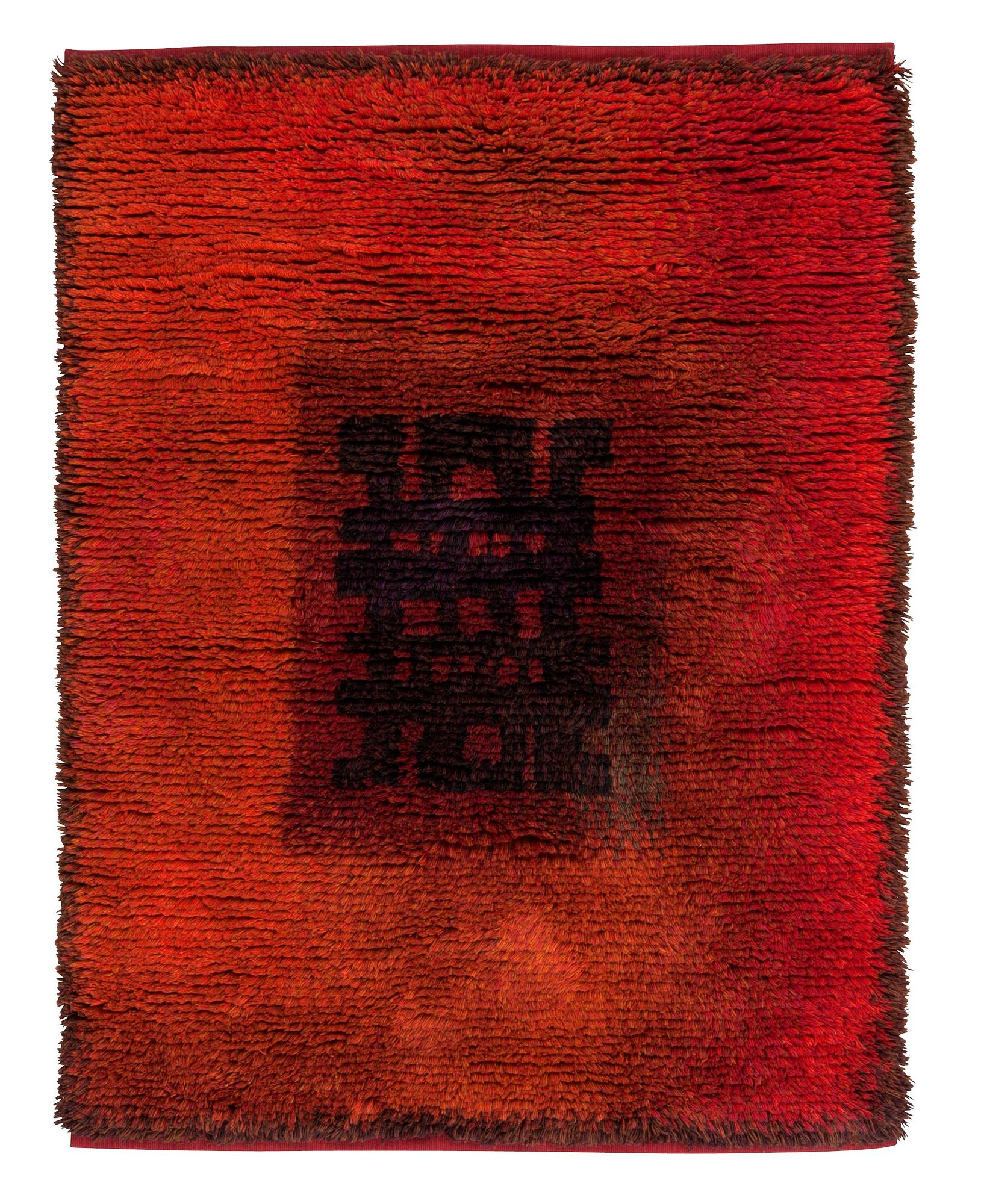 CARPET. "Loitsu" ("Trollkväde"). Knotted pile. 155,5 x 115,5 cm. Designed by Ritva Puotila.