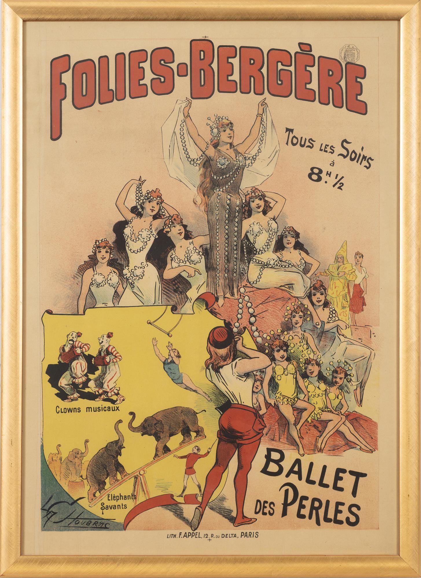 Alfred Choubrac, a lithographic poster, F. Appel, Paris, France, late 19th Century.