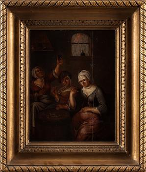 OKÄND KONSTNÄR, oljemålning på pannå. Holland, 1800-tal.