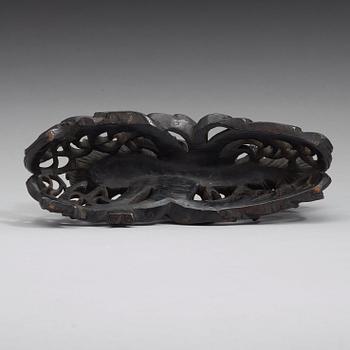 A hardwood stand, Qing dynasty (1664-1912).